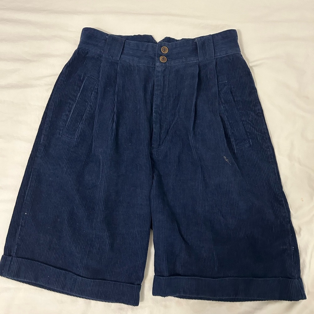 Vintage 90’s High Waisted Corduroy Shorts Navy Womens 9 by Pasta